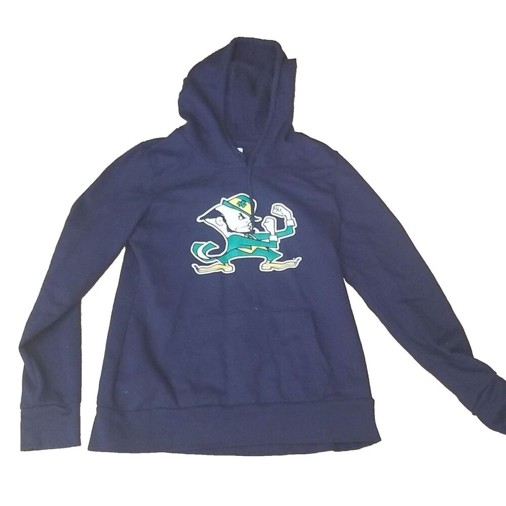Notre Dame Fighting Irish Champion Hoodie Navy Blue Pullover Mens Large L Slim F